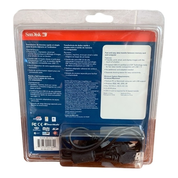 New SANDISK ImageMate USB 12 in 1 Card Reader w/ Cord & Stand USB Memory Reader - Picture 3 of 3